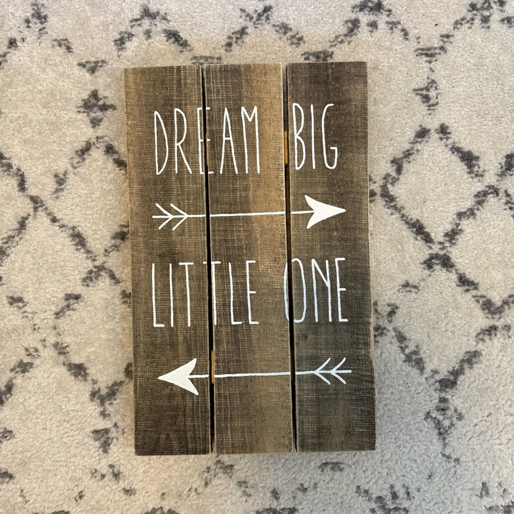 DREAM BIG LITTLE ONE - Wall Decor - 16 x 10 - Kids Room - Wood Sign